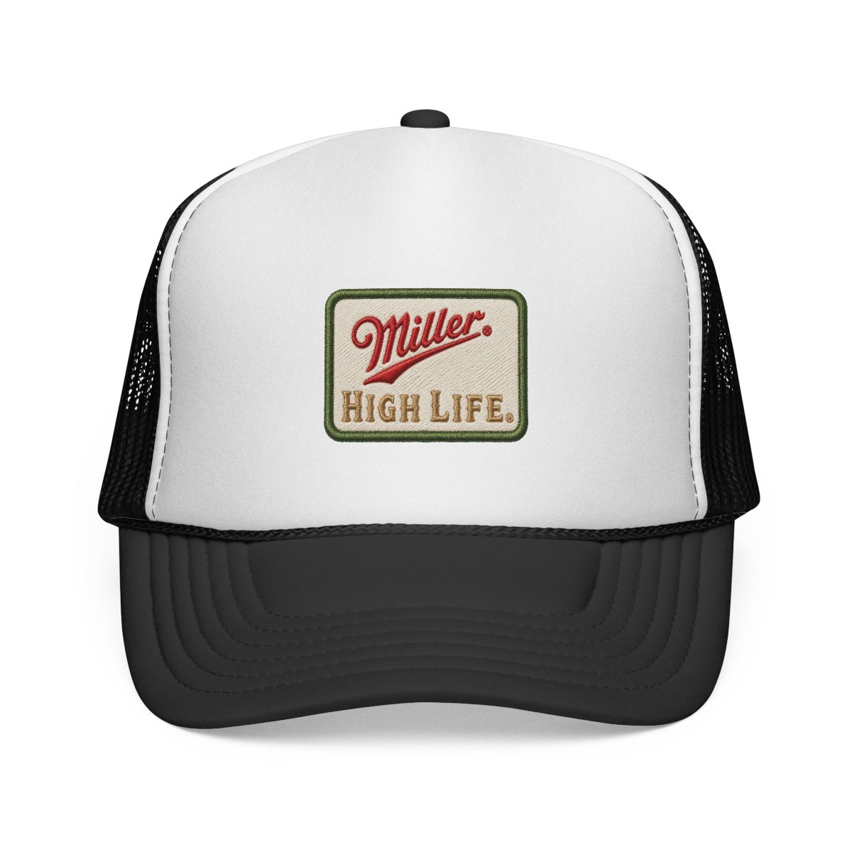 Miller High Life Trucker Hat, Black, Adjustable Snapback, Patch Logo | Mac Miller - Official hats merchandise